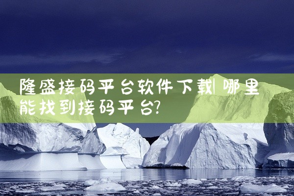 隆盛接码平台软件下载