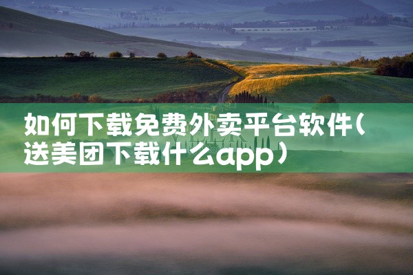 如何下载免费外卖平台软件